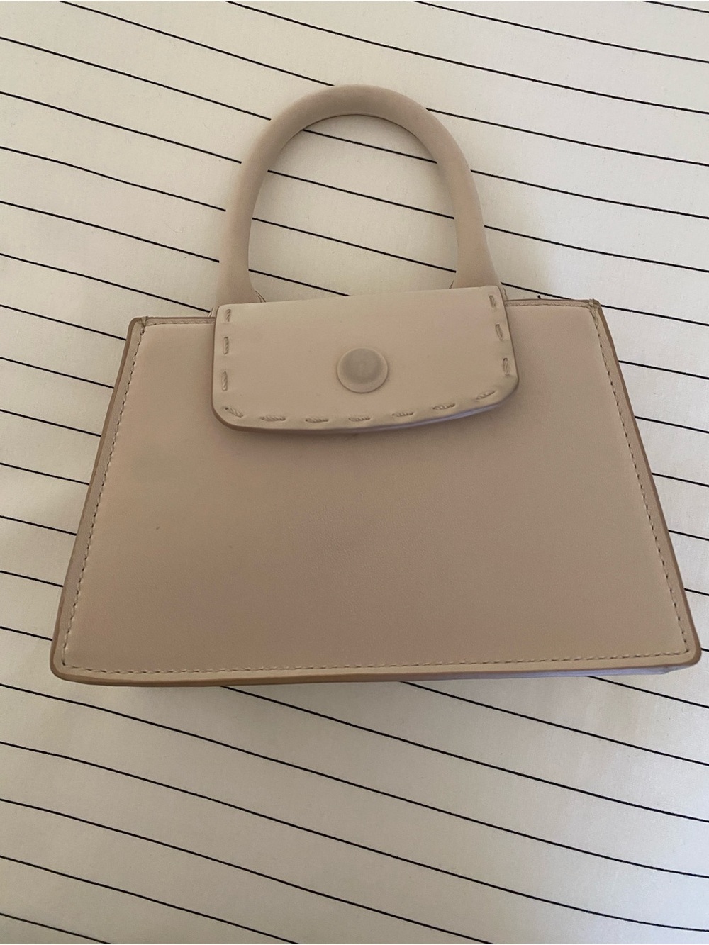 Zara Beige Micro Mini Top-Handle Bag with Shoulder Strap